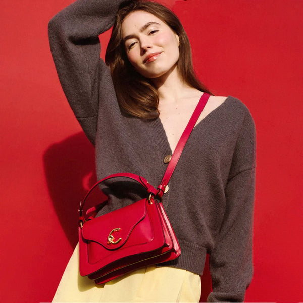 riquetfashion Women's Red Structured Shoulder Handbag