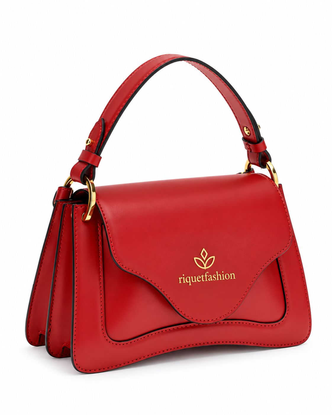 riquetfashion Women's Red Structured Shoulder Handbag